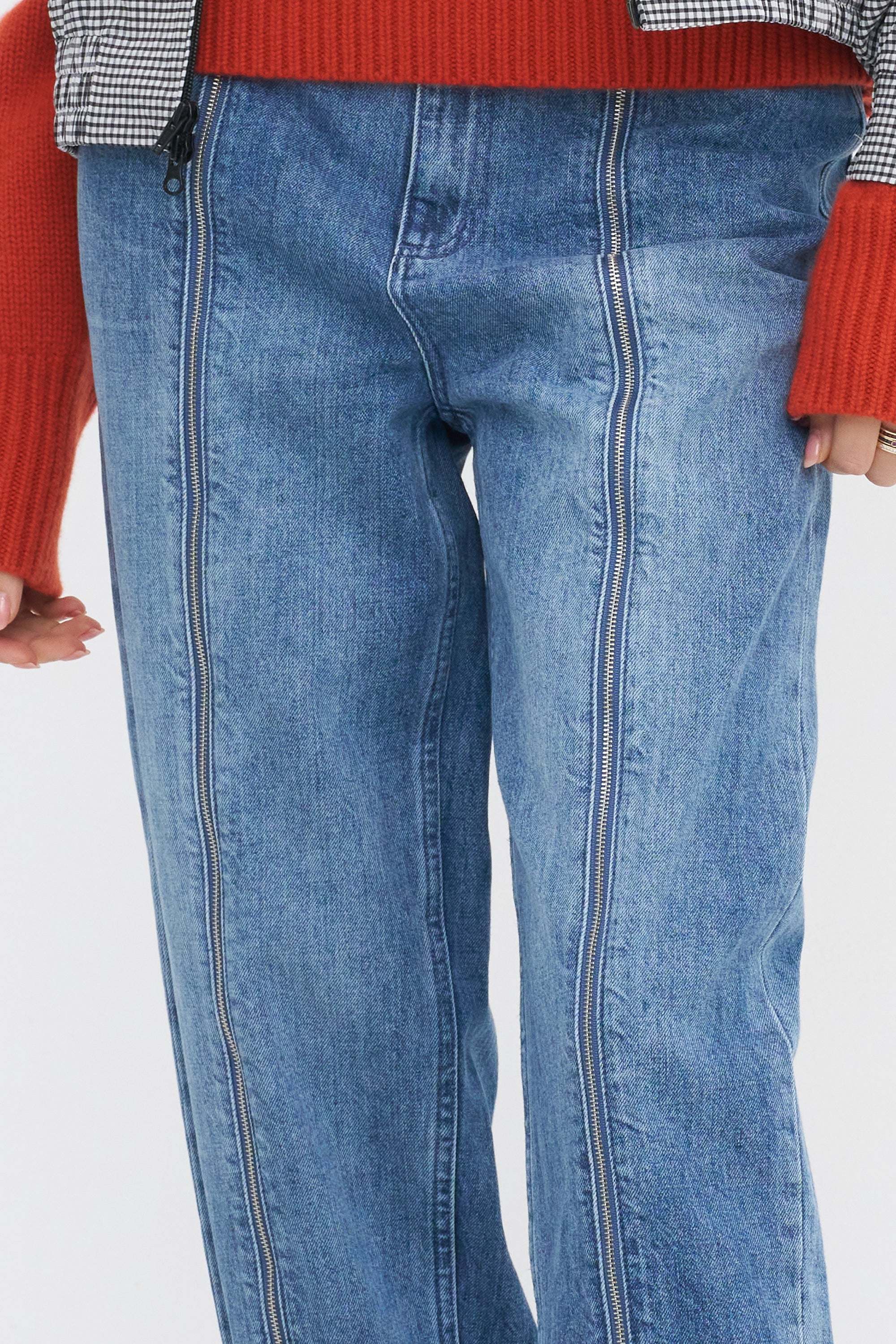 Zippered Denim Jogger - Regular, Classic Blue