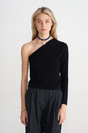 Allude - One Shoulder Sweater, Noir