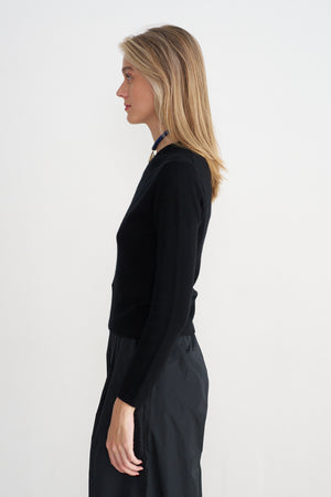 Allude - One Shoulder Sweater, Noir