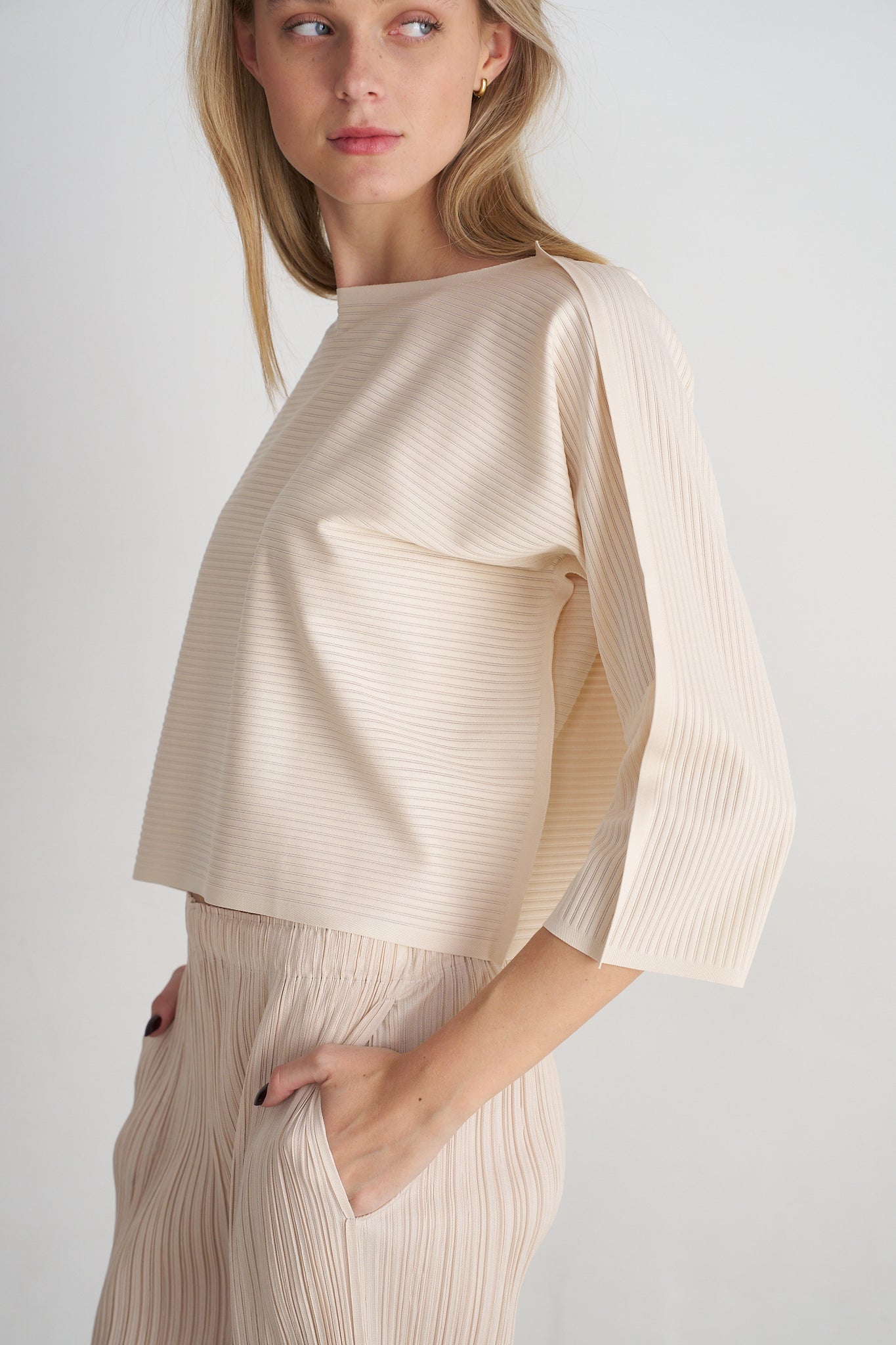 Pleats Please by Issey Miyake - A-Poc Top, Cream