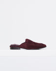 Suede And Shearling Slippers, Bordeaux