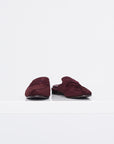 Suede And Shearling Slippers, Bordeaux