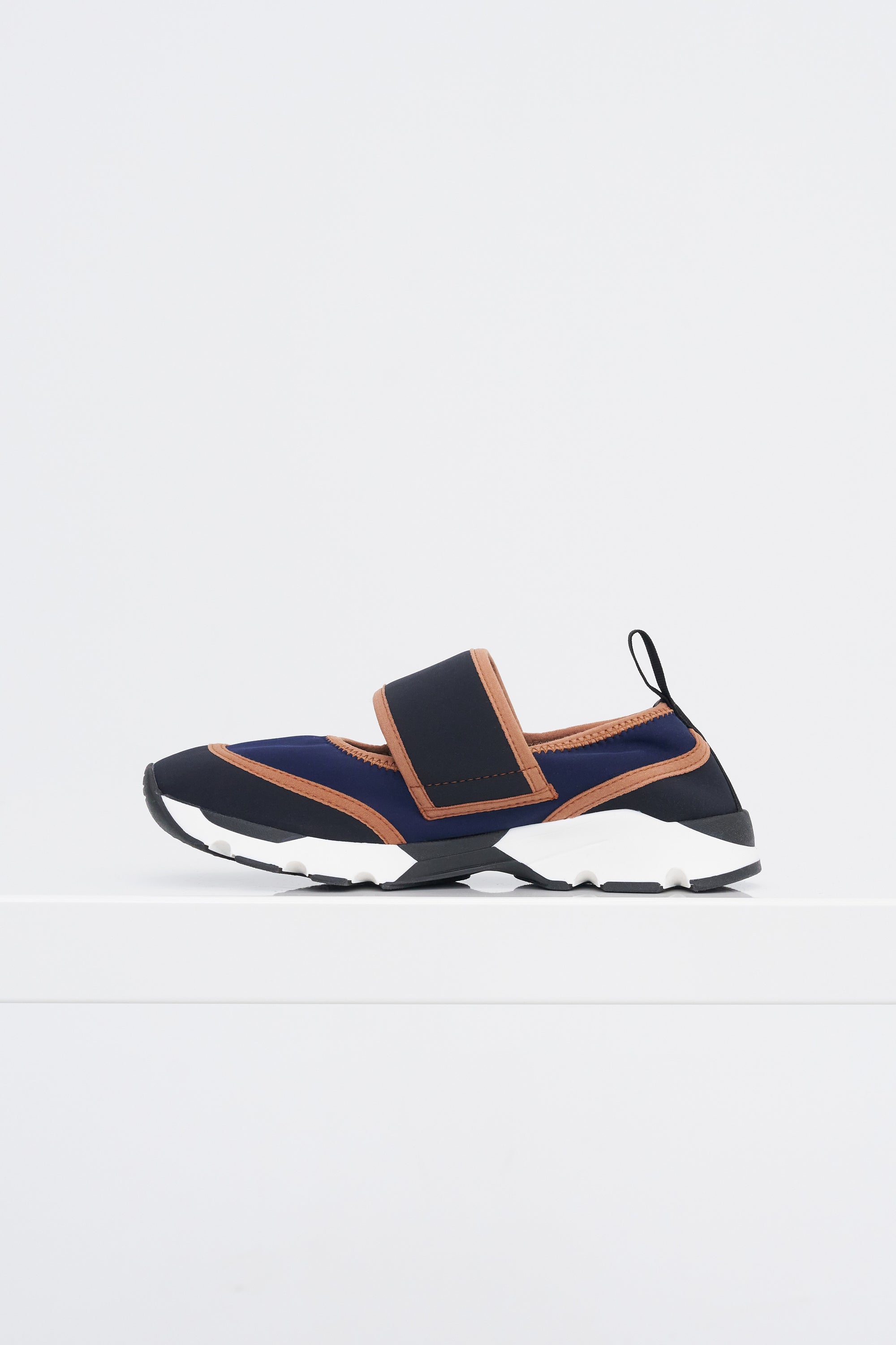 Mary Jane Running Sneaker, Deep Blue &amp; Black