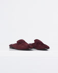 Suede And Shearling Slippers, Bordeaux