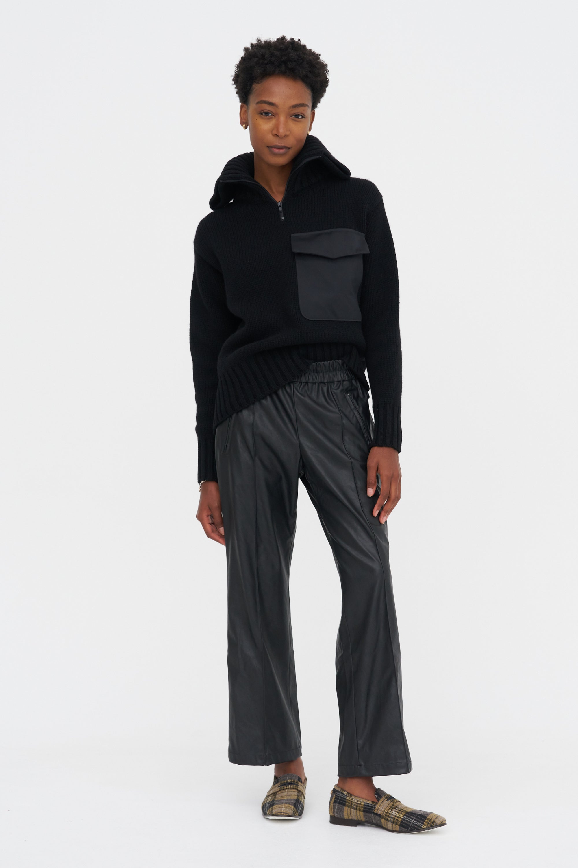 Faux Leather Pants, Black