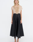 Bow Dress, Almond & Black