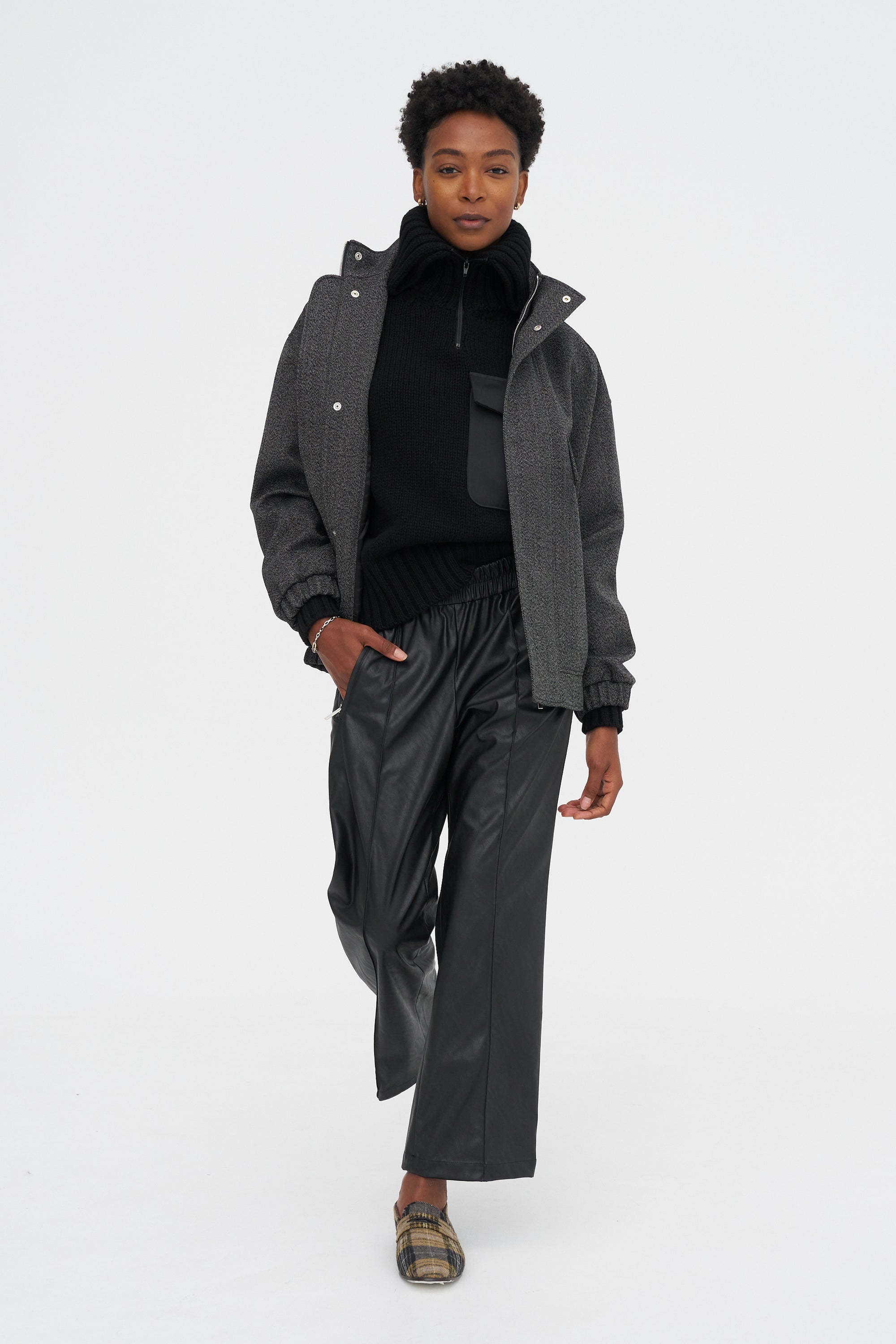 Faux Leather Pants, Black