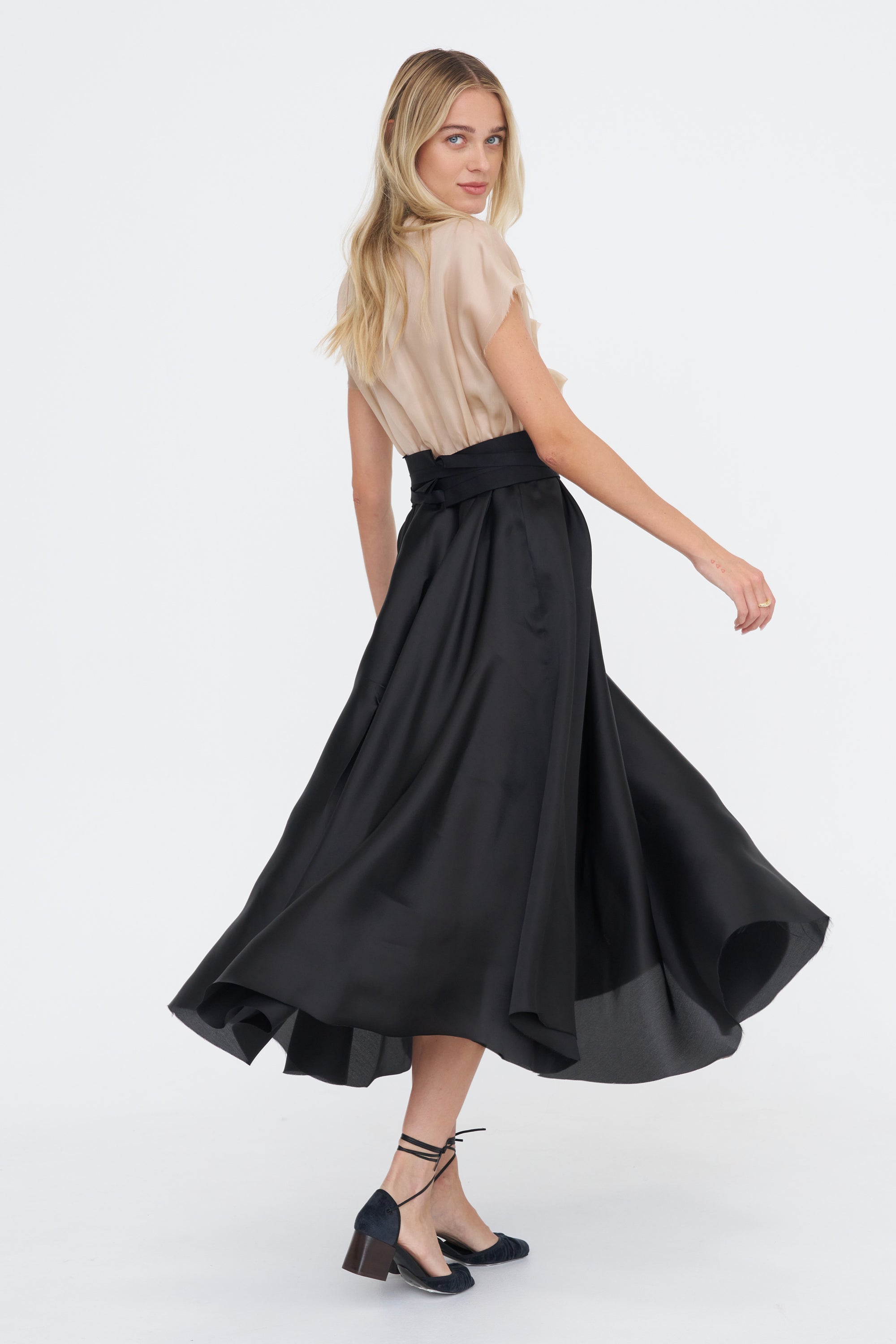 Bow Dress, Almond &amp; Black