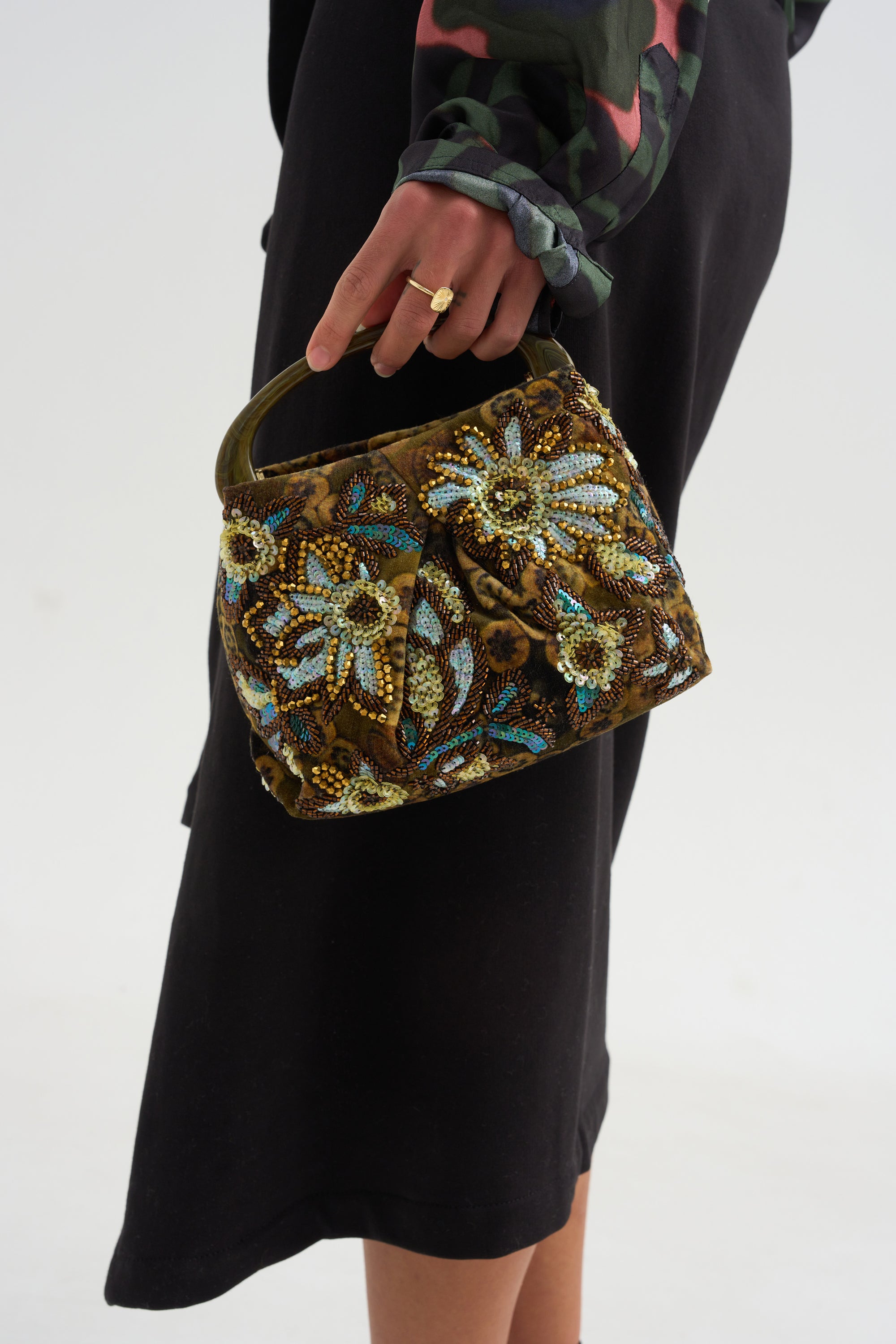 Beaded Bag, Khaki