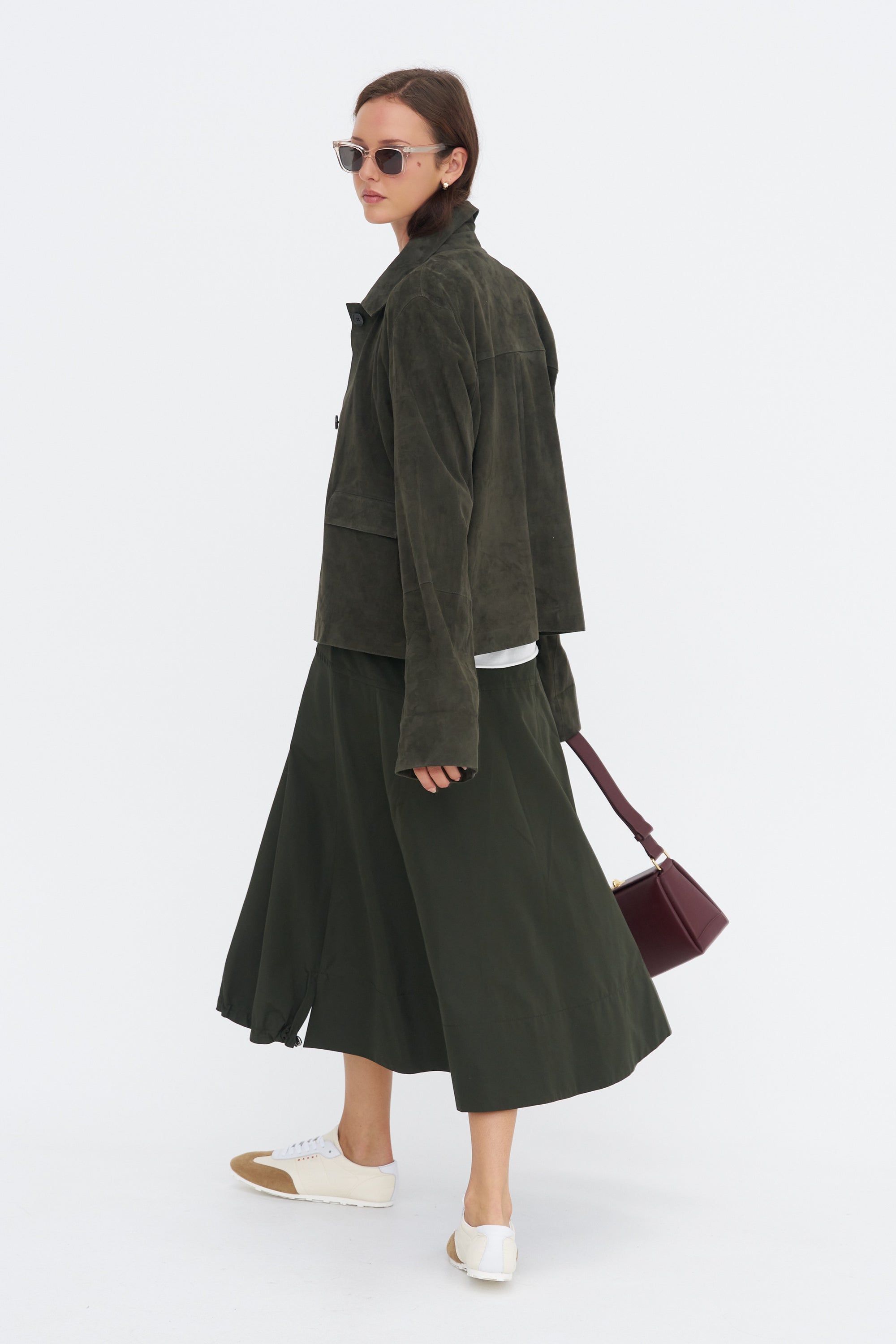 Ella Goat Suede, Dark Green