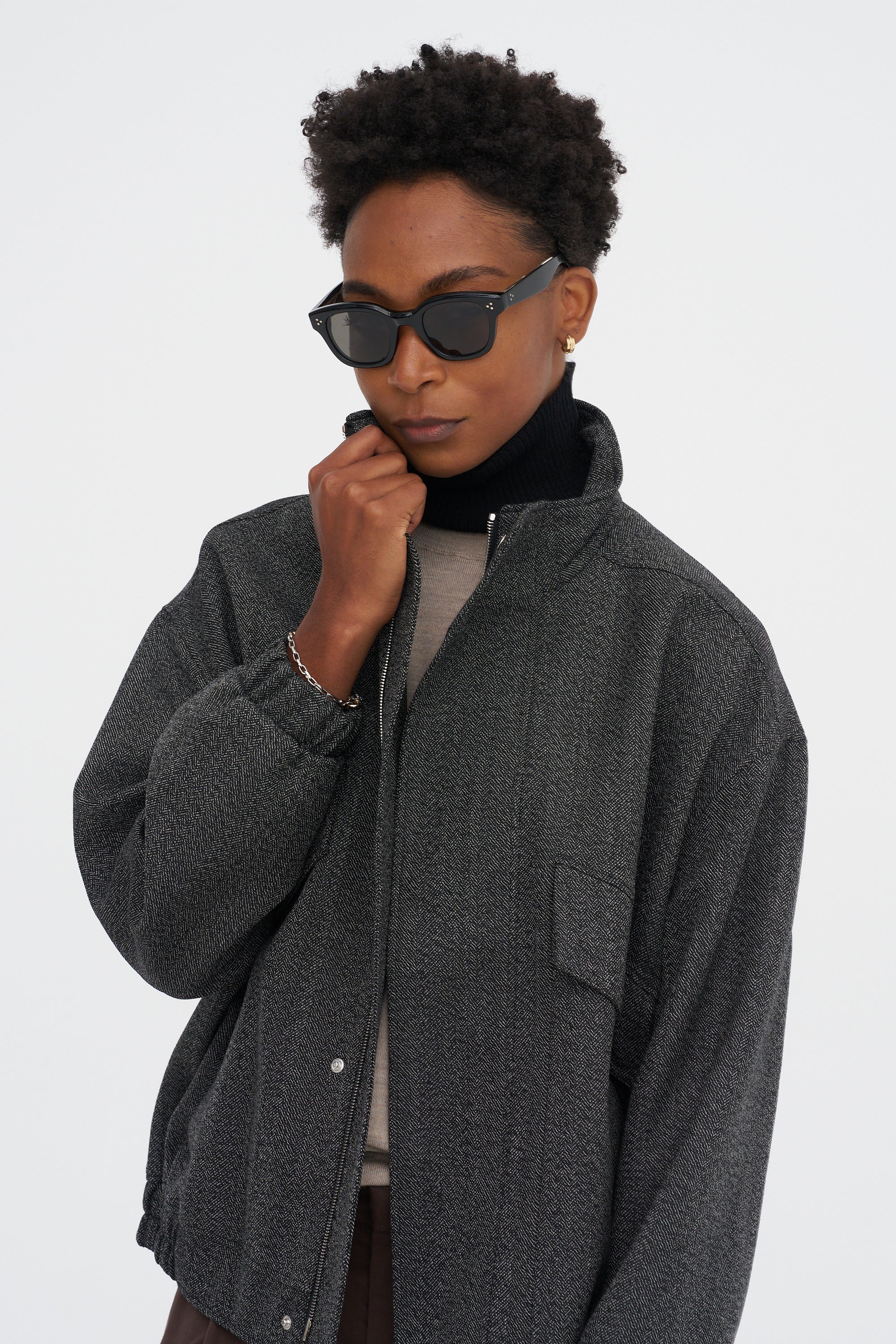 Dickey Knit Turtleneck, Black