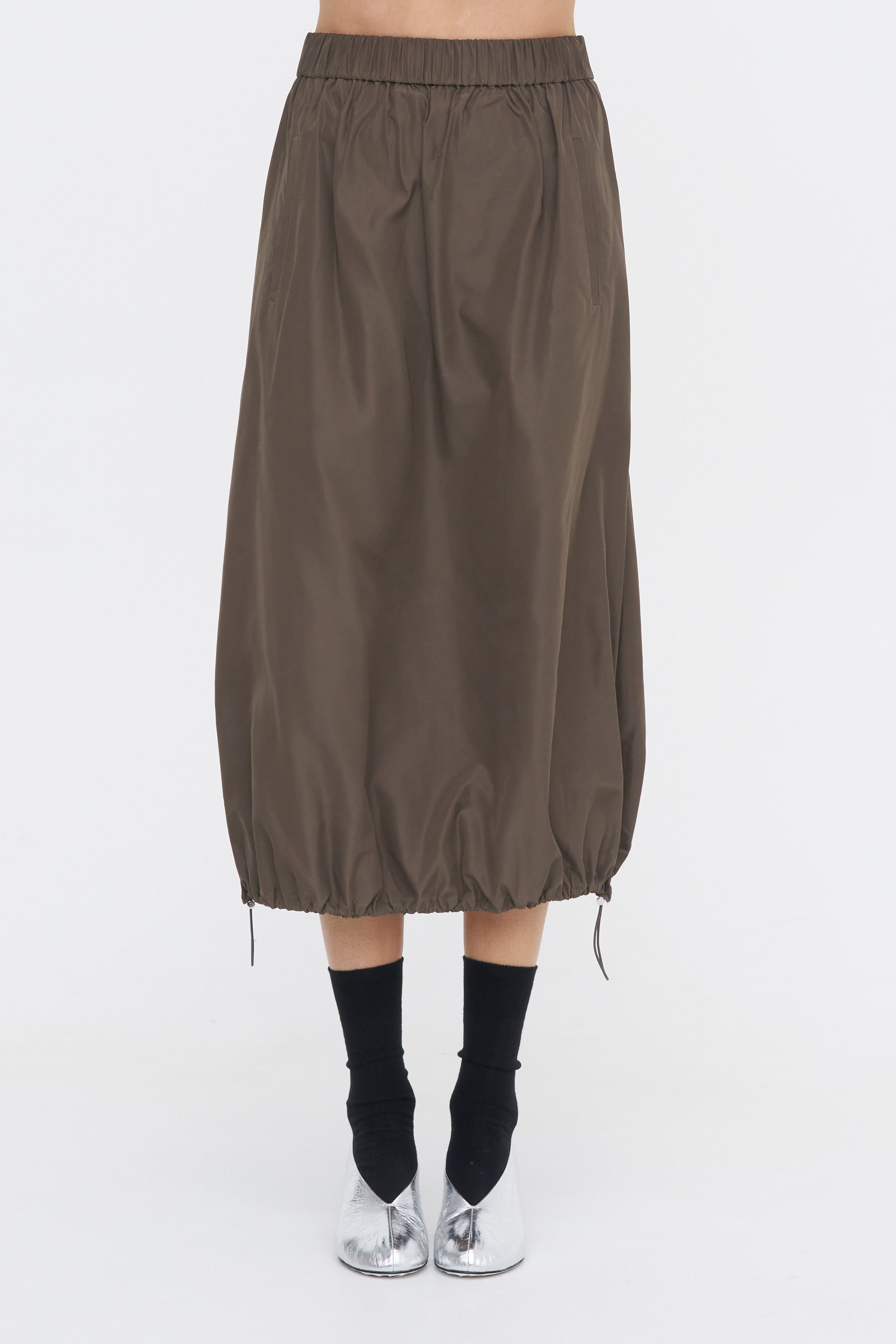 Tibi Italian Sporty Nylon Midi Anorak Skirt – Kick Pleat