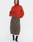 Italian Sporty Nylon Midi Anorak Skirt