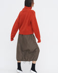 Italian Sporty Nylon Midi Anorak Skirt