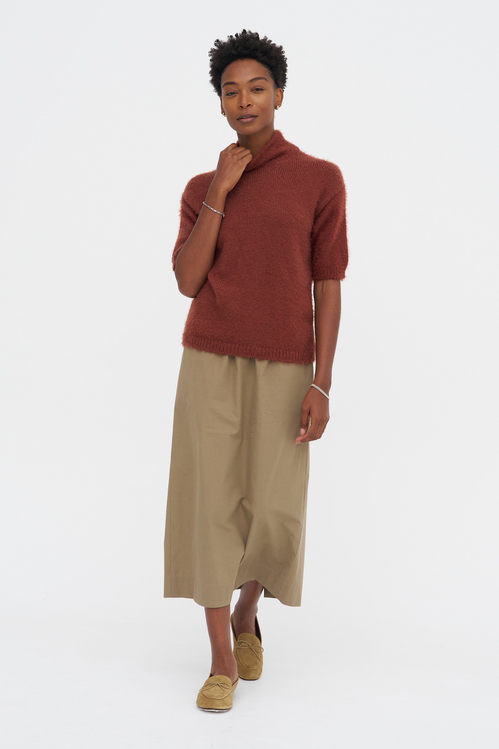 Straight Skirt, Beige