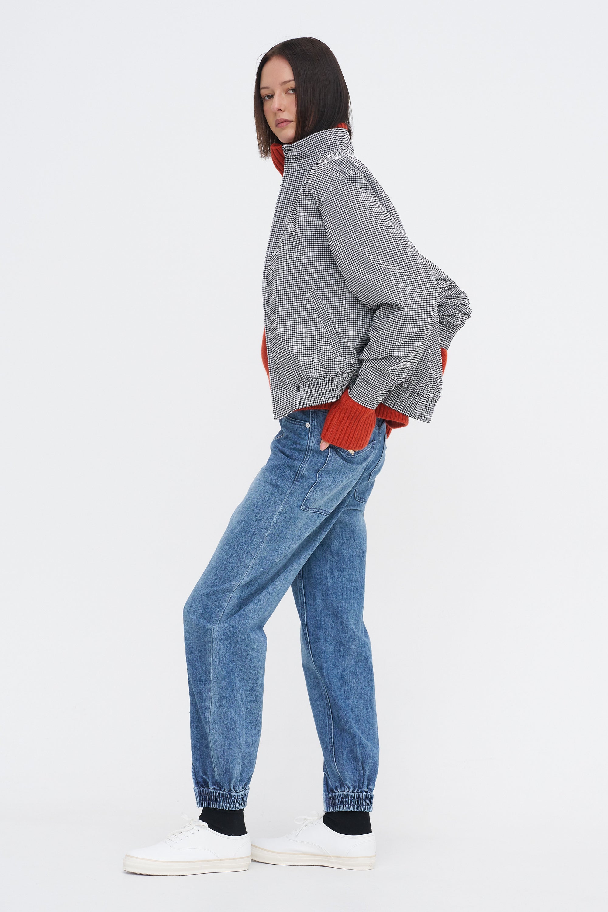 Zippered Denim Jogger - Regular, Classic Blue