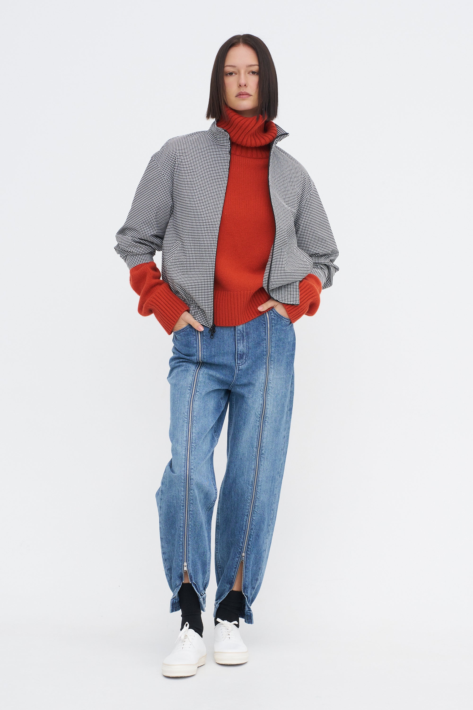 Zippered Denim Jogger - Regular, Classic Blue