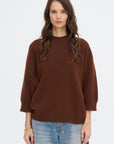 Mouse Ycom - Superfine Wool Short Sleeve Sweater, Chestnut