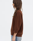 Mouse Ycom - Superfine Wool Short Sleeve Sweater, Chestnut