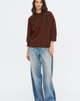 Mouse Ycom - Superfine Wool Short Sleeve Sweater, Chestnut