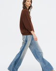 Mouse Ycom - Superfine Wool Short Sleeve Sweater, Chestnut