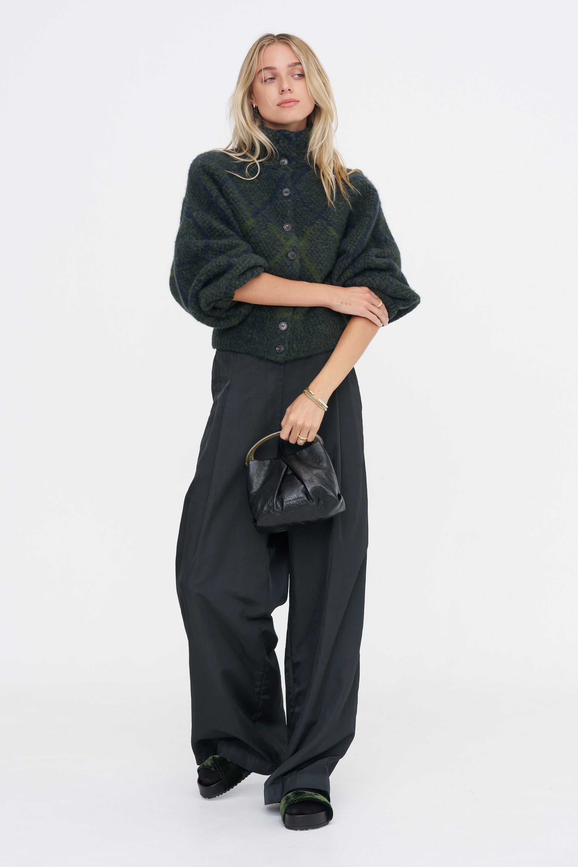 Wide Leg Trouser, Dark Green