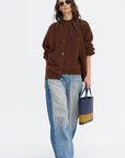 Mouse Ycom - Superfine Wool Short Sleeve Sweater, Chestnut