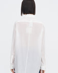 Silk Voile Easy Pintucked Shirt, Ivory