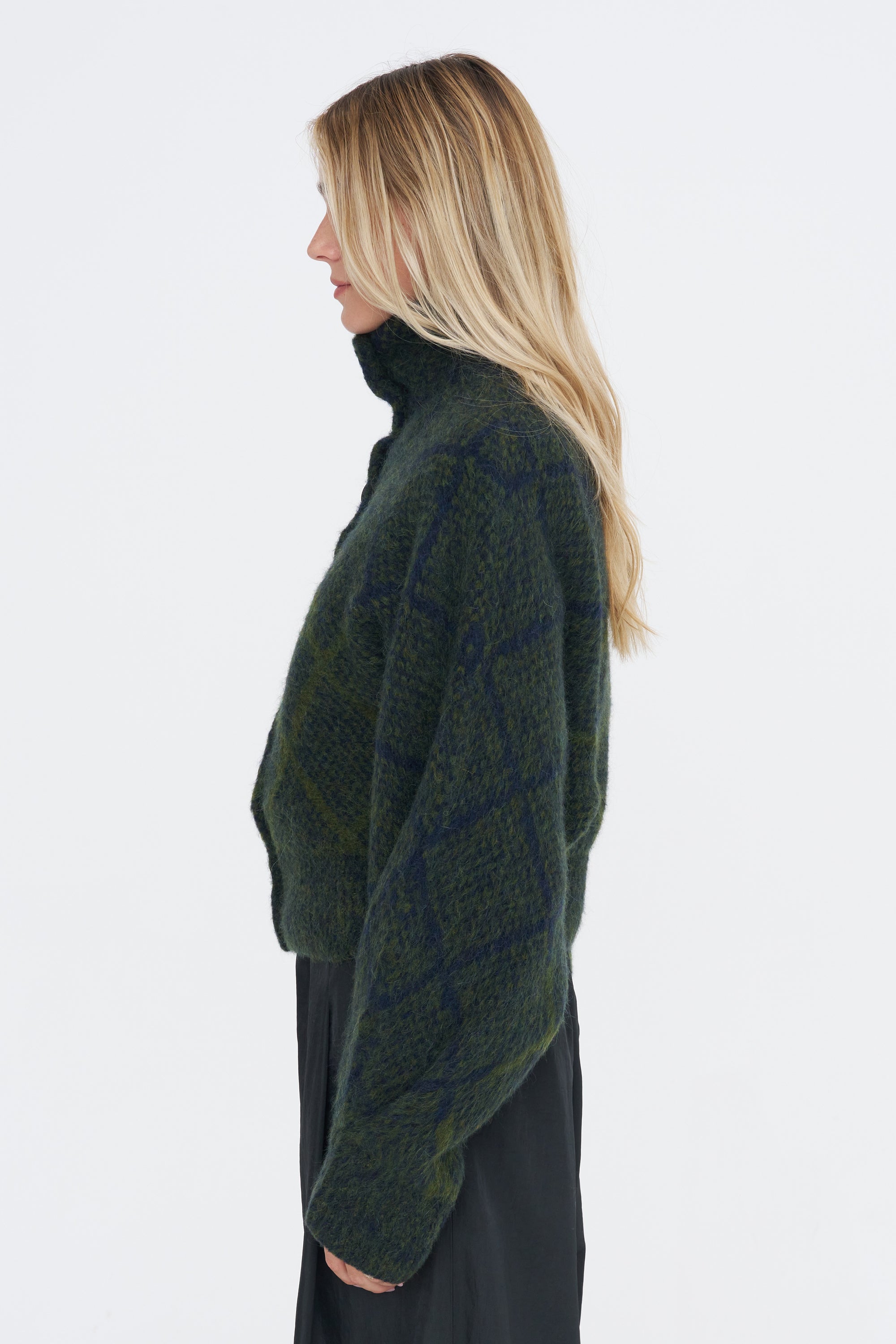 Plaid Sweater, Navy