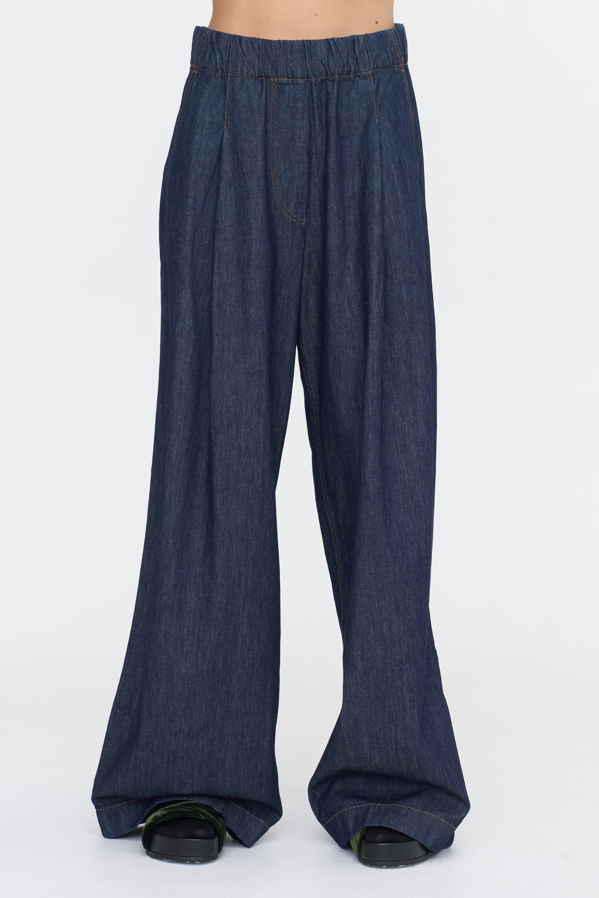 Dries Van Noten Denim Wide Leg, Indigo – Kick Pleat