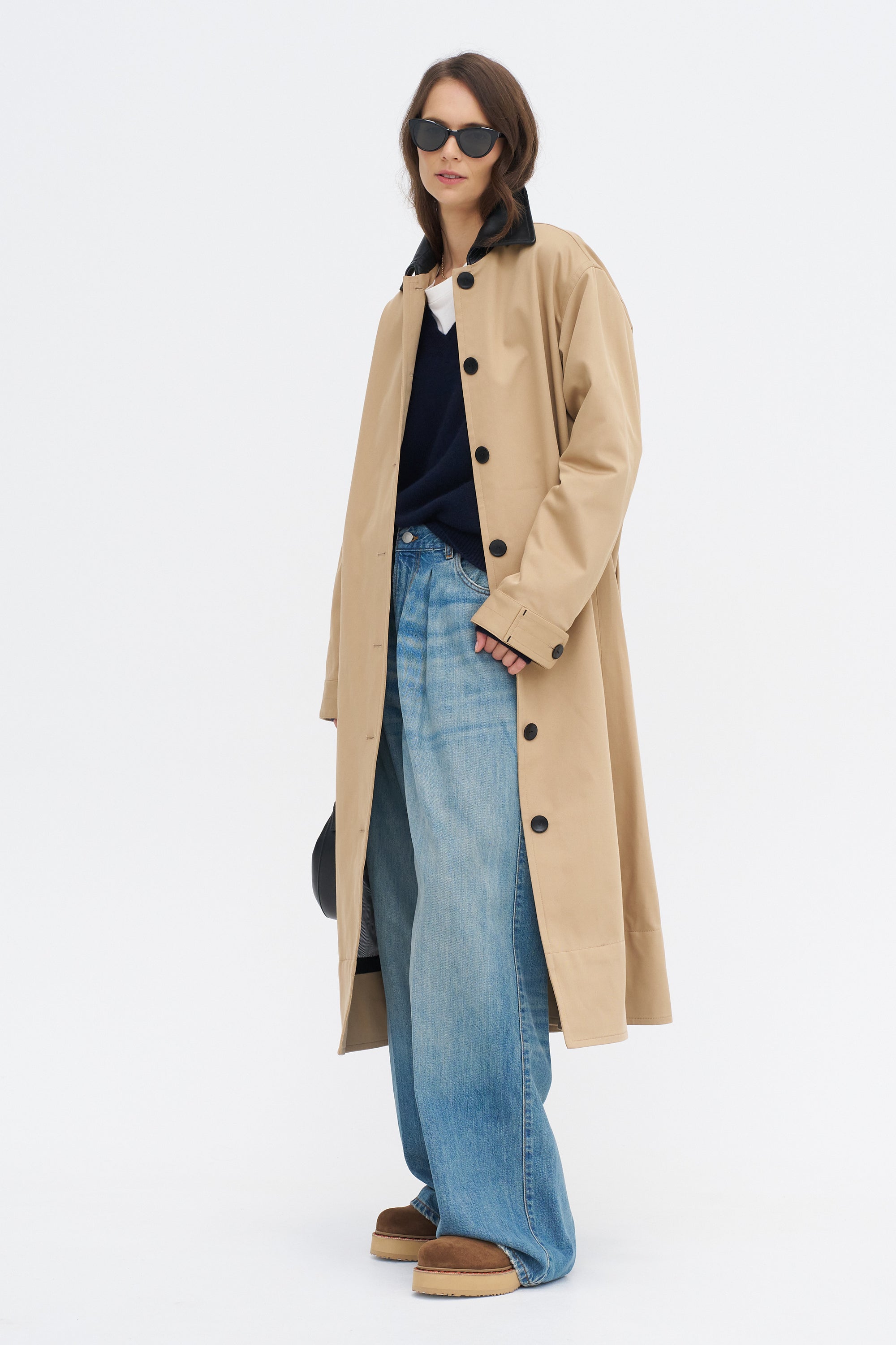 A-line Swing Coat, Khaki