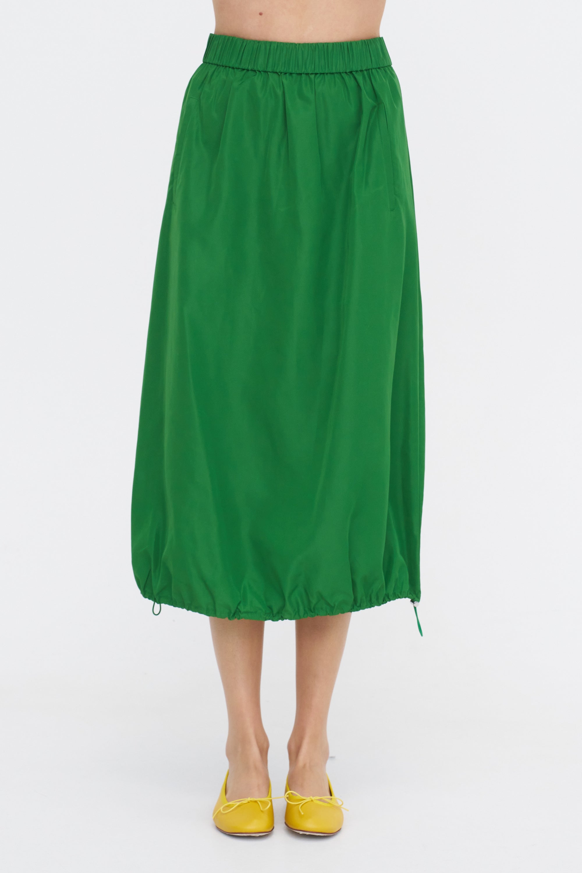 Italian Sporty Nylon Midi Anorak Skirt