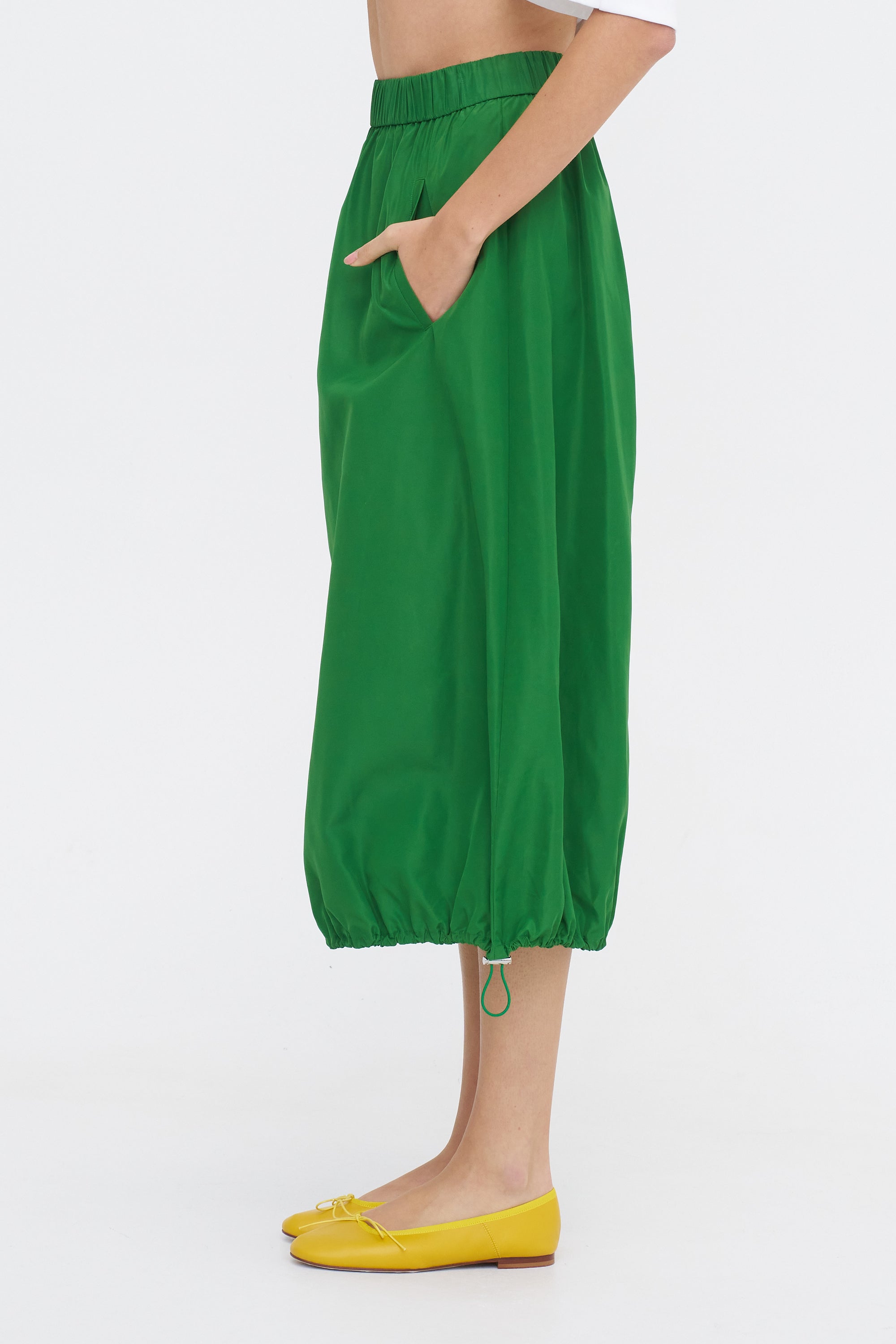 Italian Sporty Nylon Midi Anorak Skirt