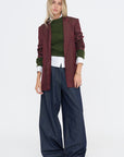 Jacquard Blazer, Burgundy