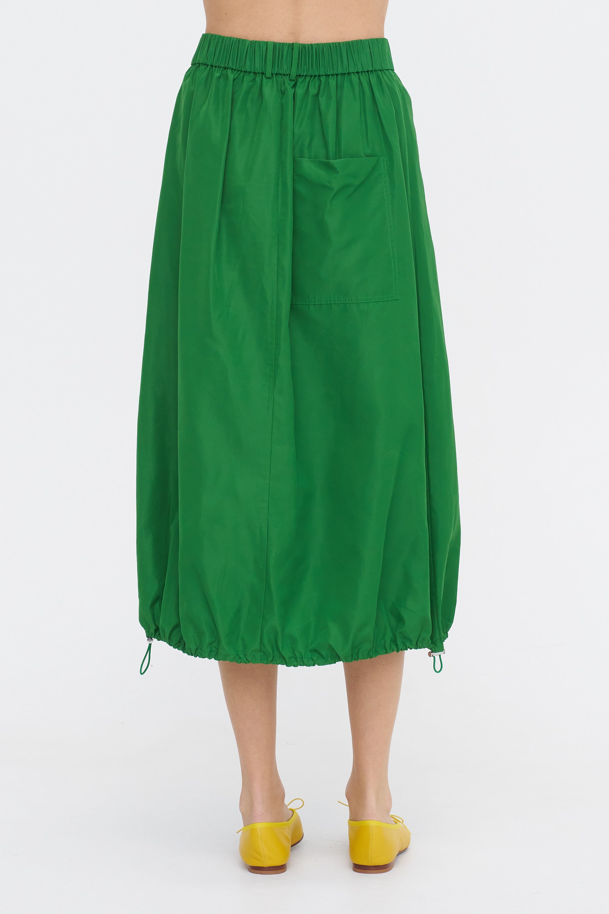 Italian Sporty Nylon Midi Anorak Skirt