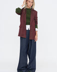 Jacquard Blazer, Burgundy