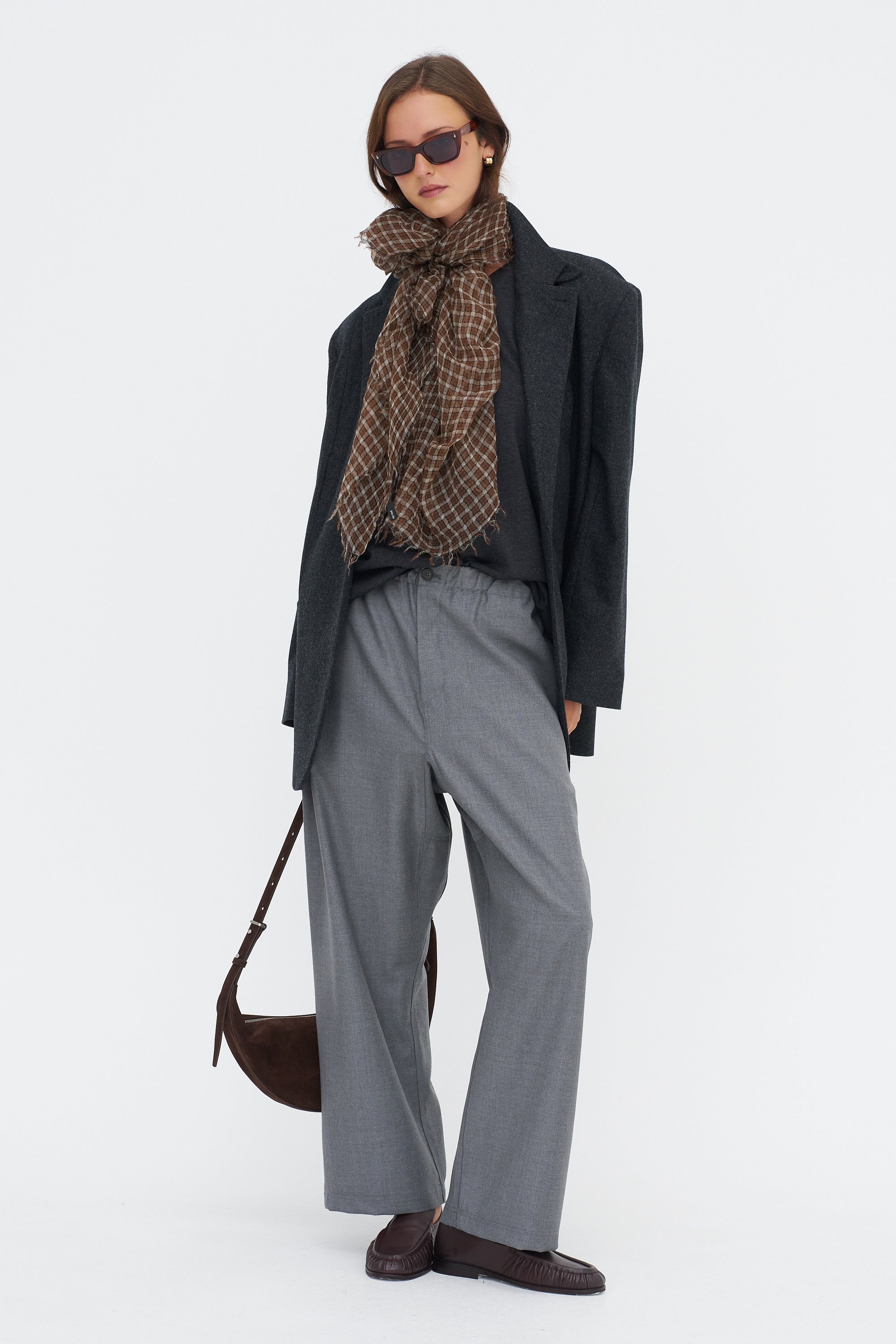 Pinot Wo110 - Superfine Wool Trousers, Mid Grey Melange