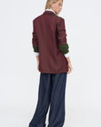 Jacquard Blazer, Burgundy