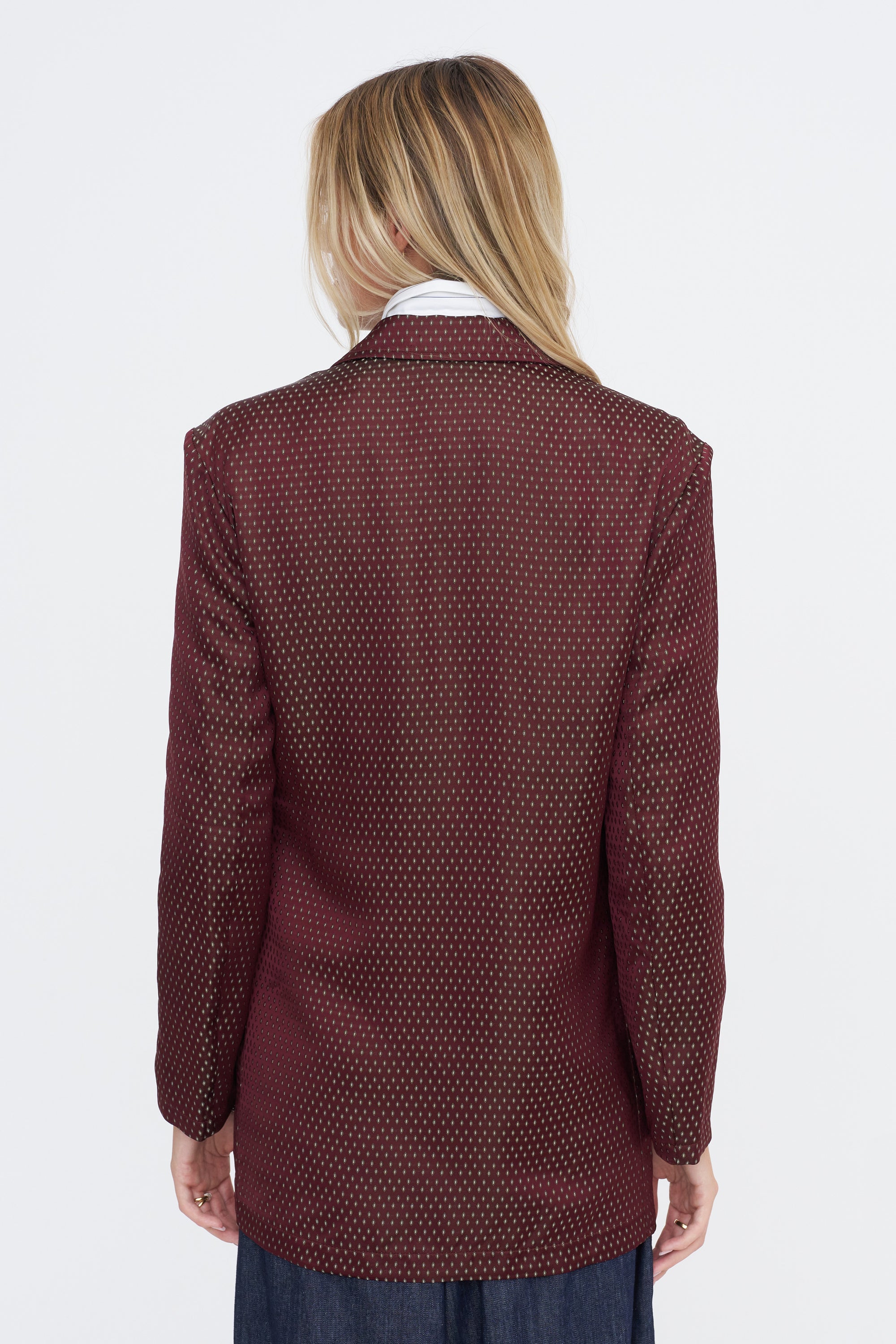 Jacquard Blazer, Burgundy