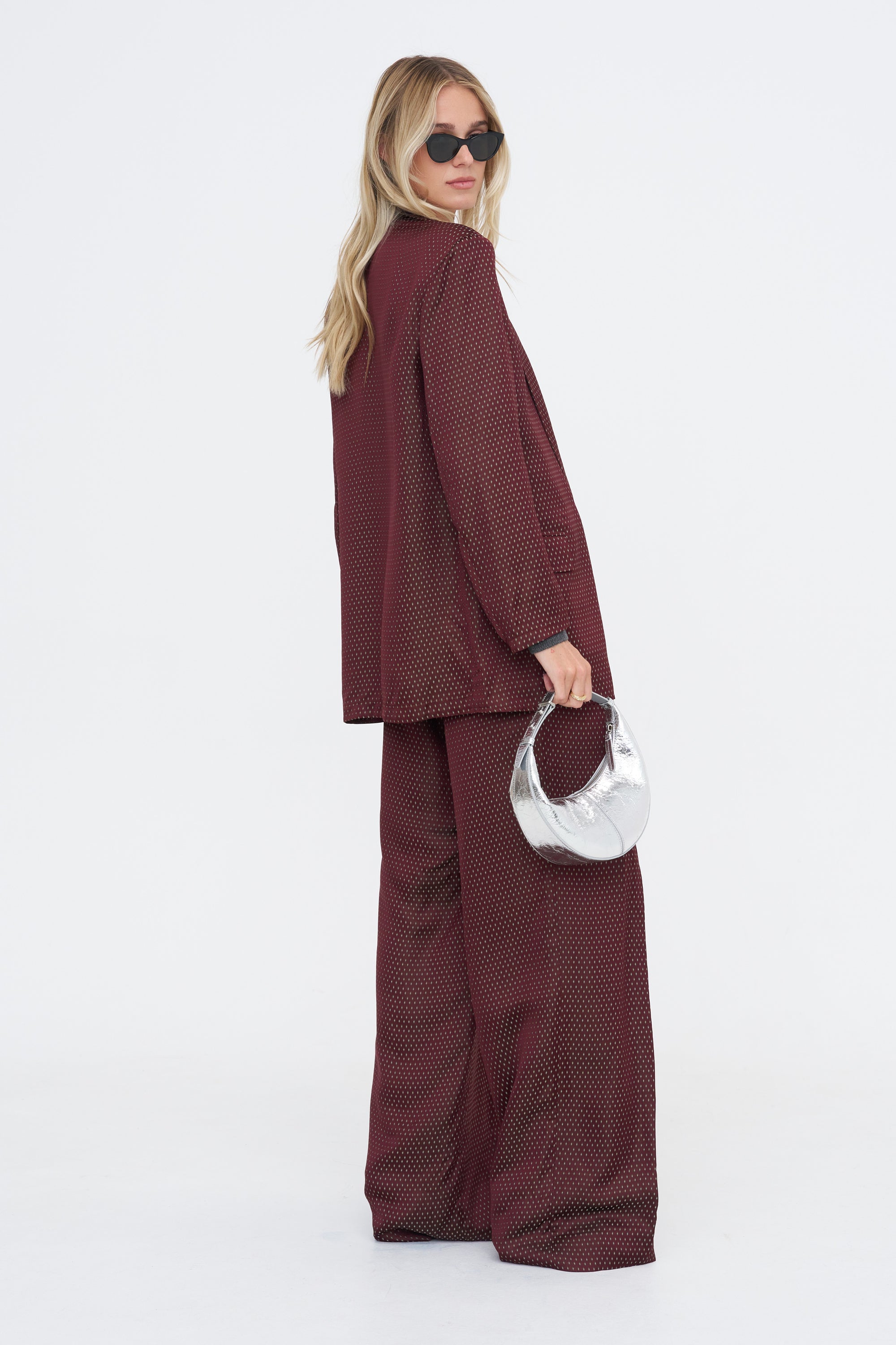 Jacquard Wide Legs, Burgundy