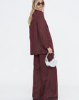 Jacquard Wide Legs, Burgundy