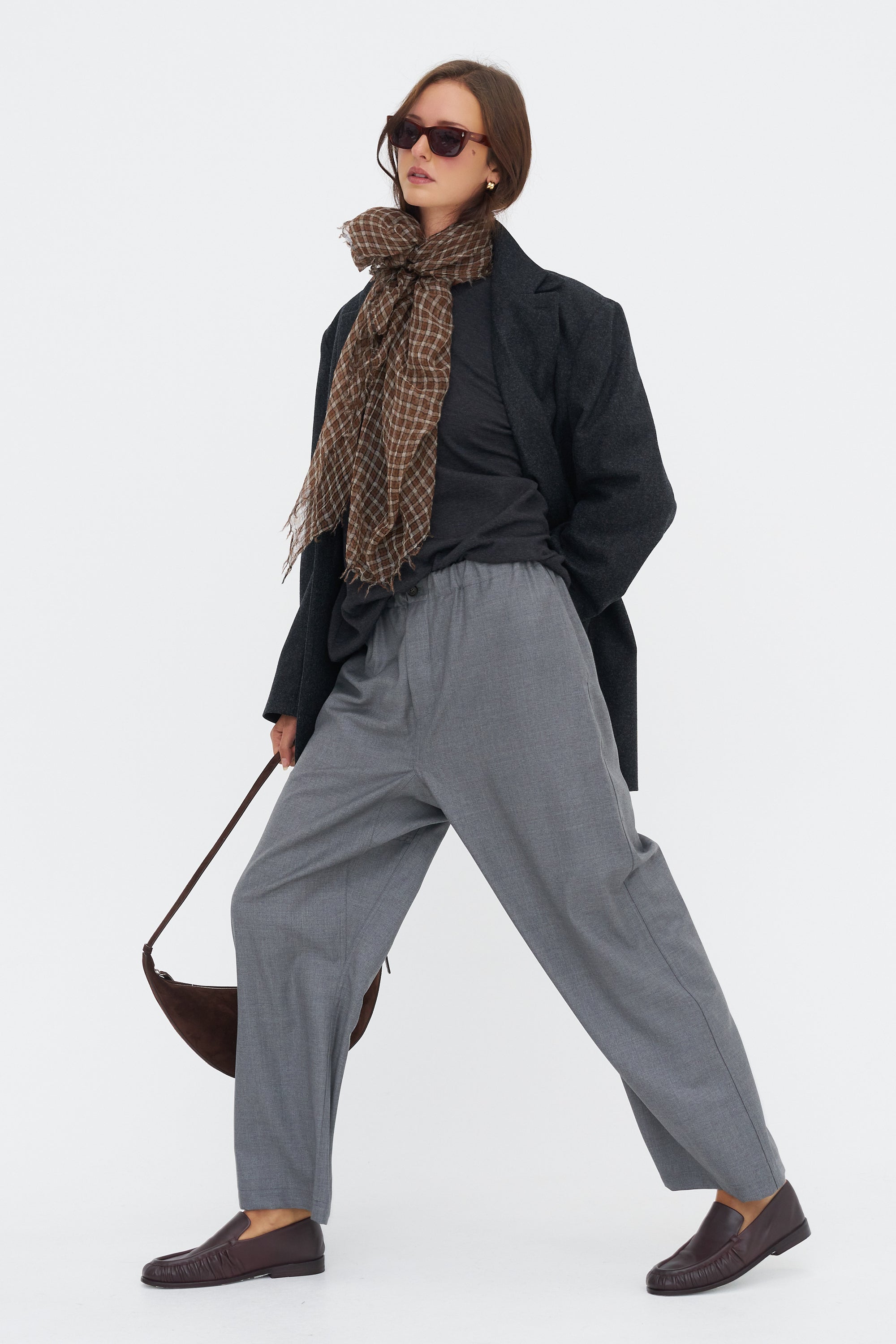 Pinot Wo110 - Superfine Wool Trousers, Mid Grey Melange