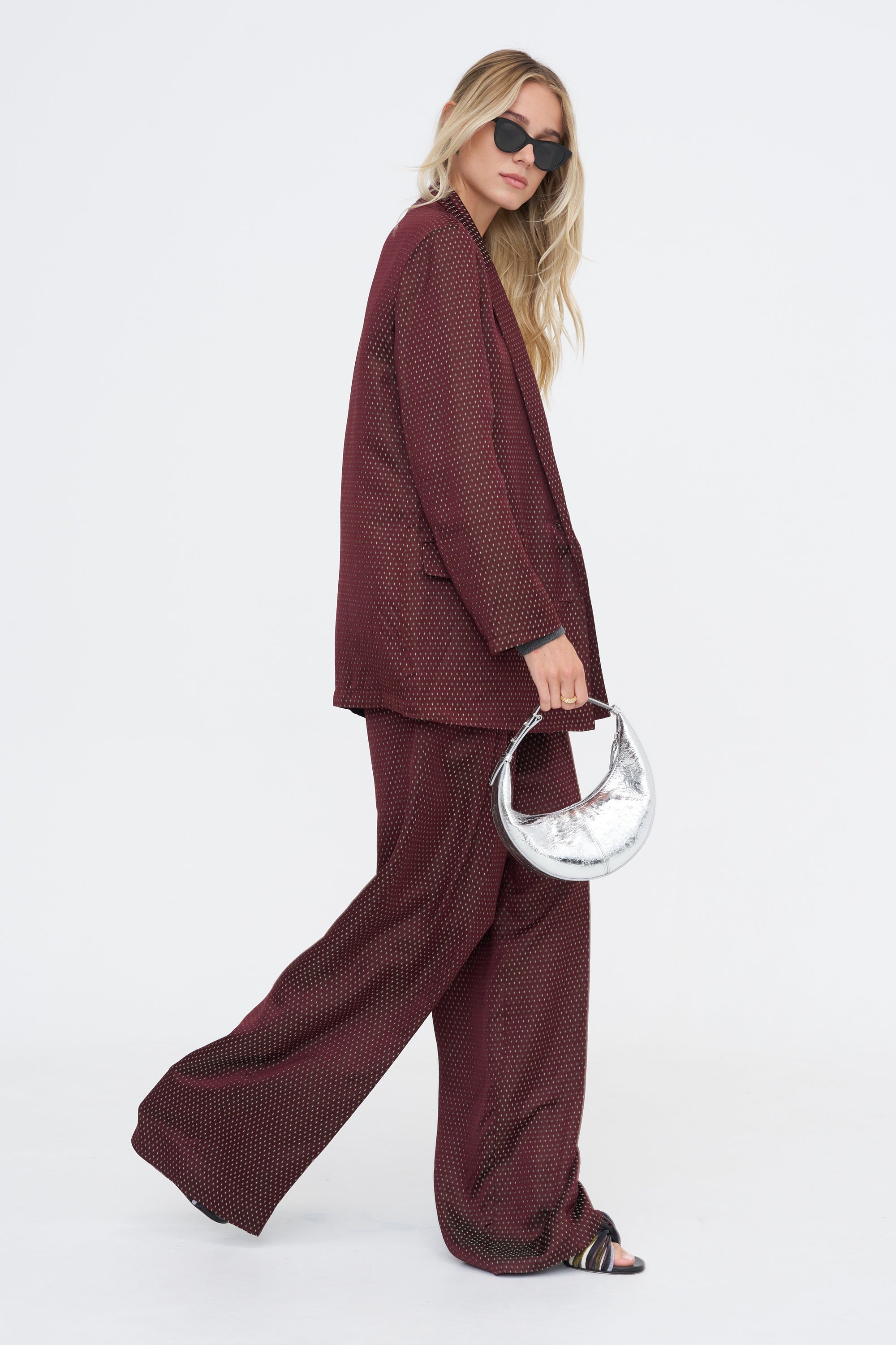 Jacquard Wide Legs, Burgundy