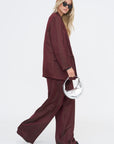 Jacquard Wide Legs, Burgundy