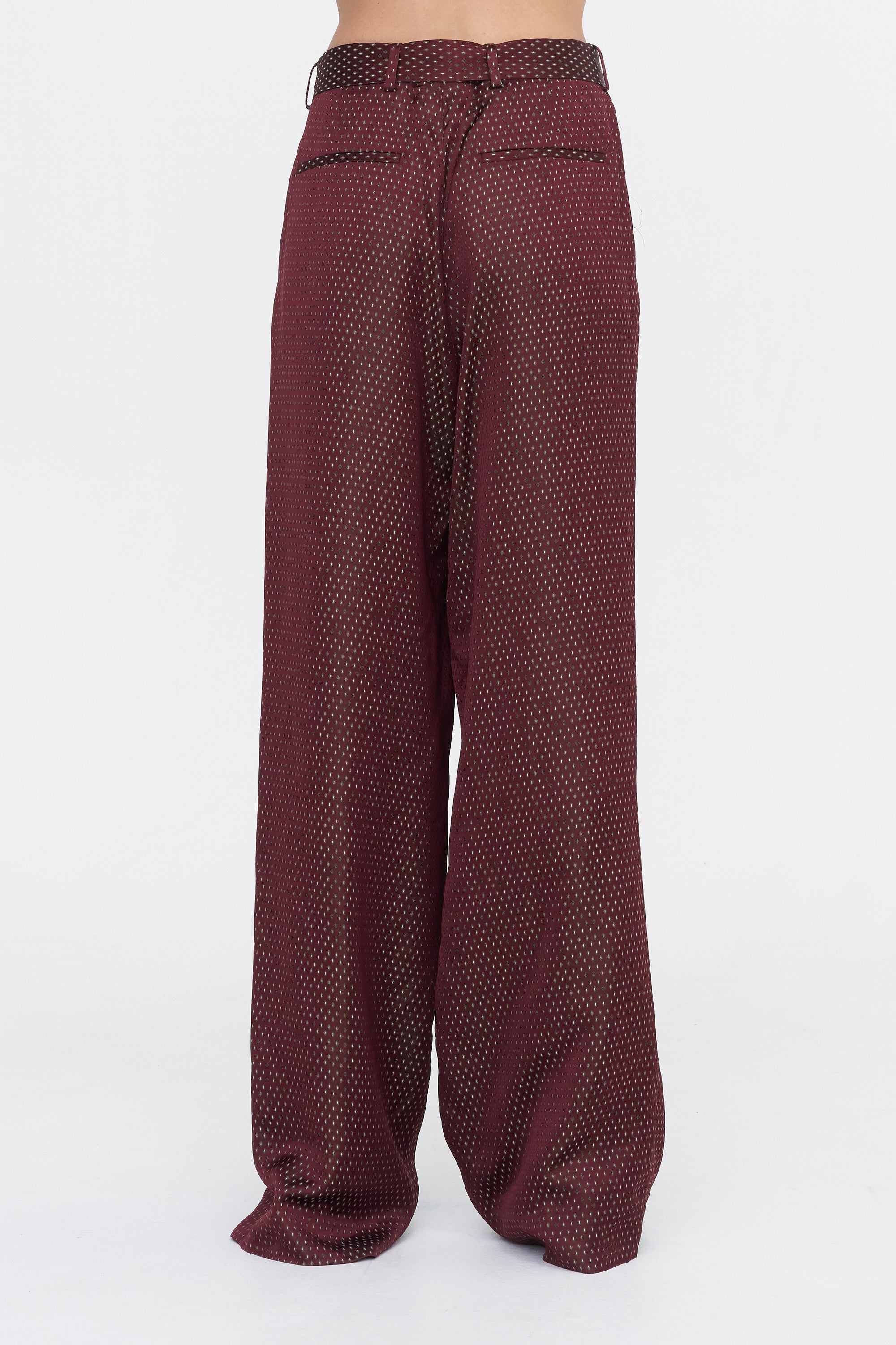 Jacquard Wide Legs, Burgundy