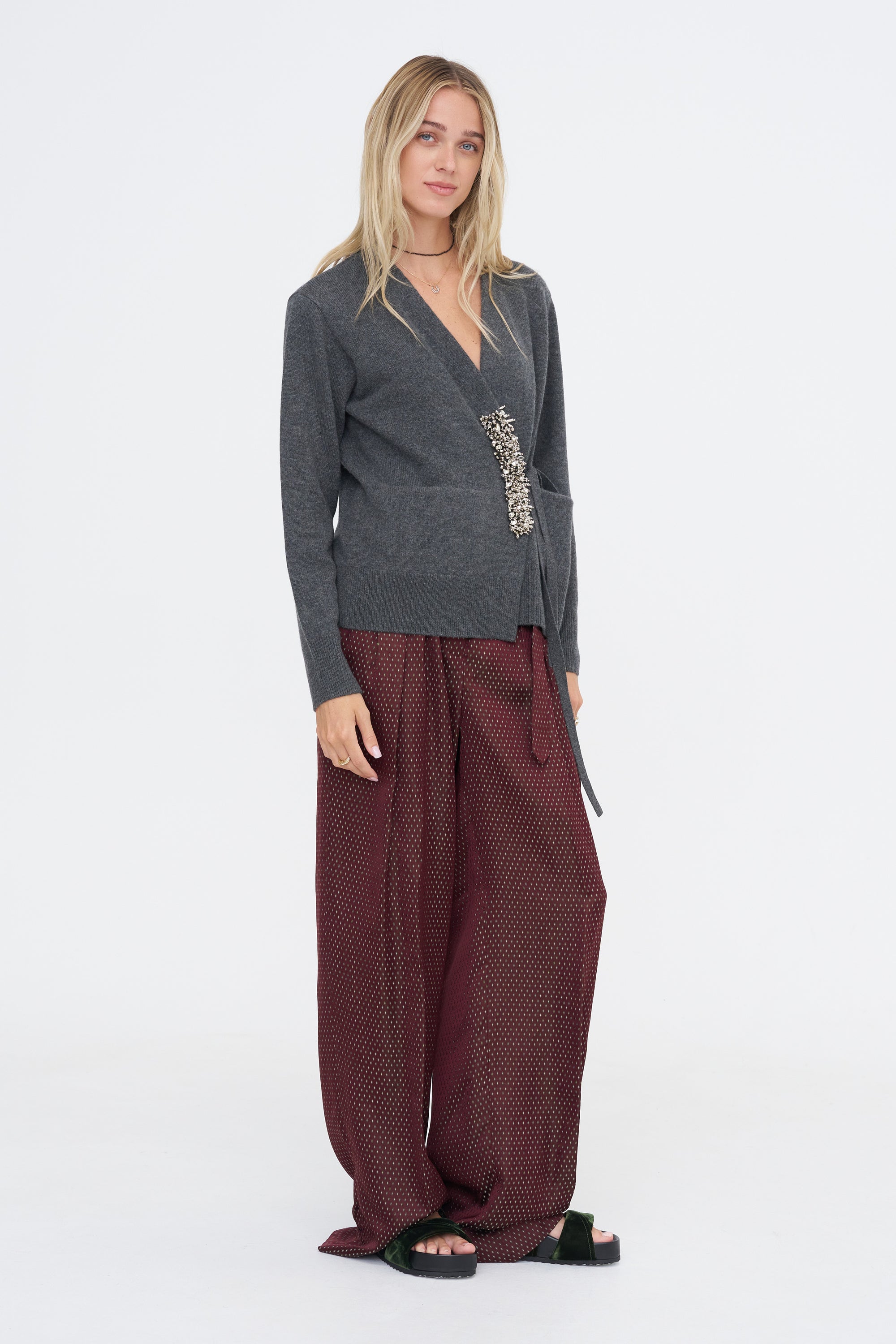Embellished Cardigan, Dark Grey