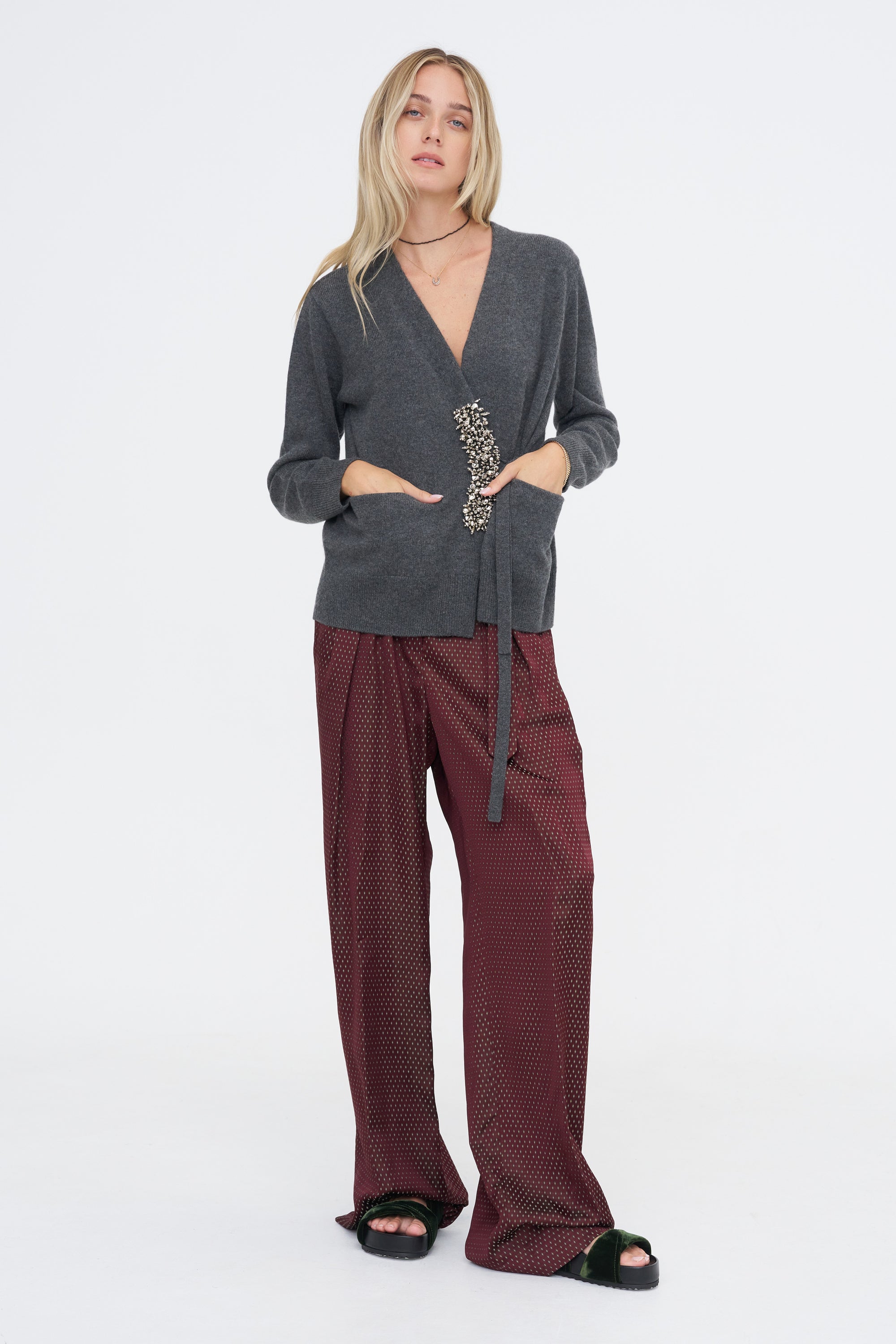 Embellished Cardigan, Dark Grey