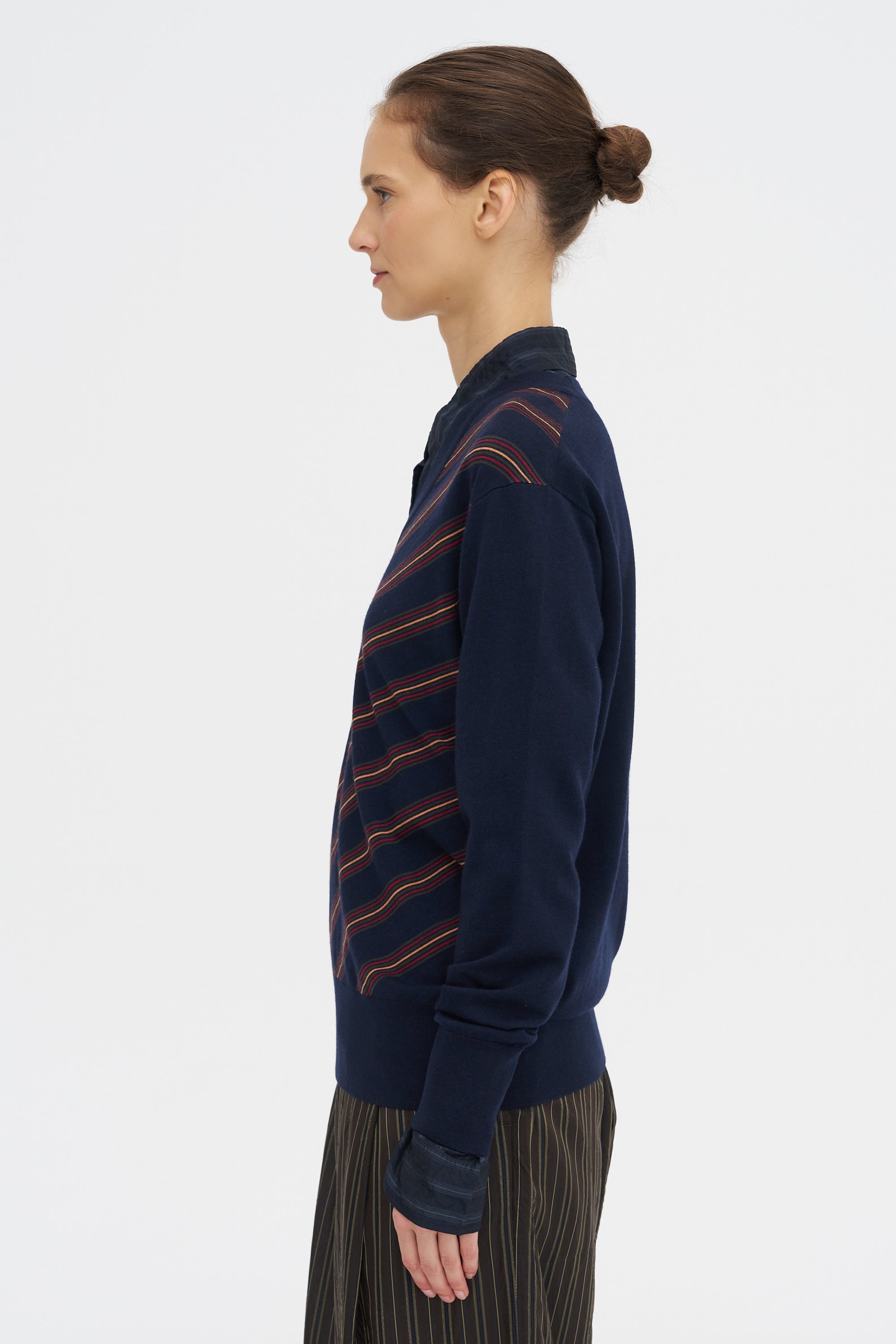 Striped Sweater, Navy
