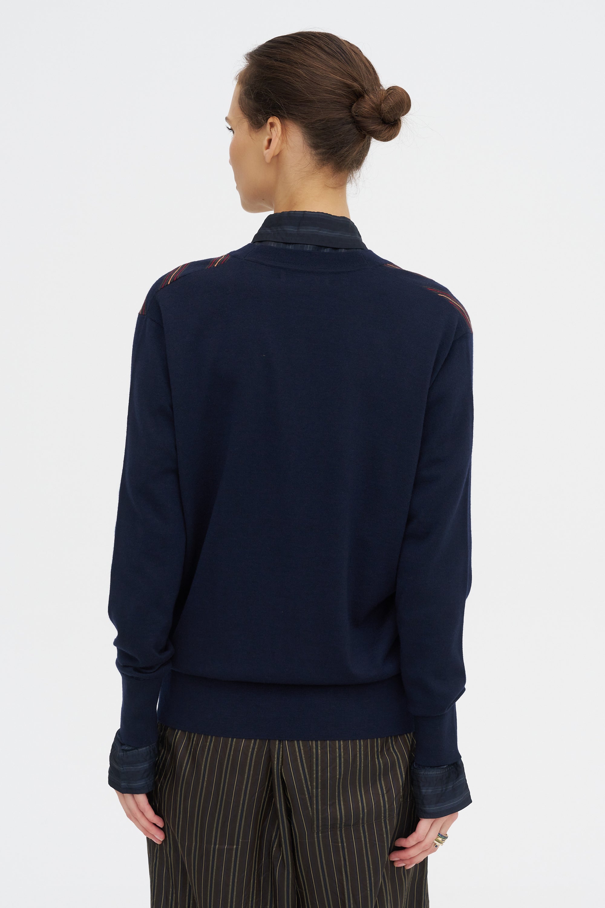 Striped Sweater, Navy