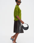 Varnished Wool Skirt, Testa Di Moro